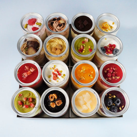 白金ムース&&ショート グラスケーキ16個入(ショートケーキ2種 ムース&&ショート4種 モンブラン4種 ティラミス6種)