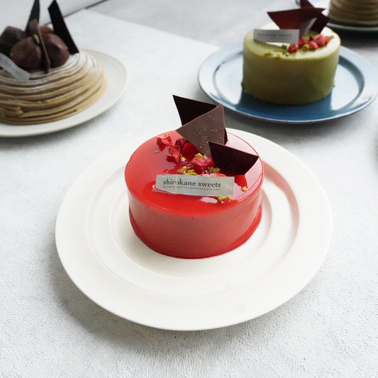 2人用ペアホールケーキ 白金ミロワール(フランボワーズ)3号