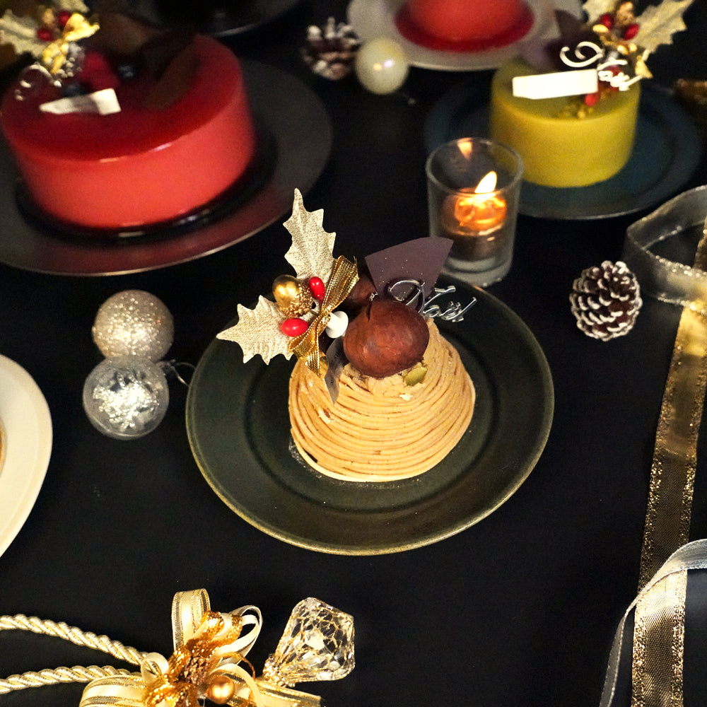 X'mas 2人用ペアホールケーキ 皇室献上栗 山江栗のモンブラン3号