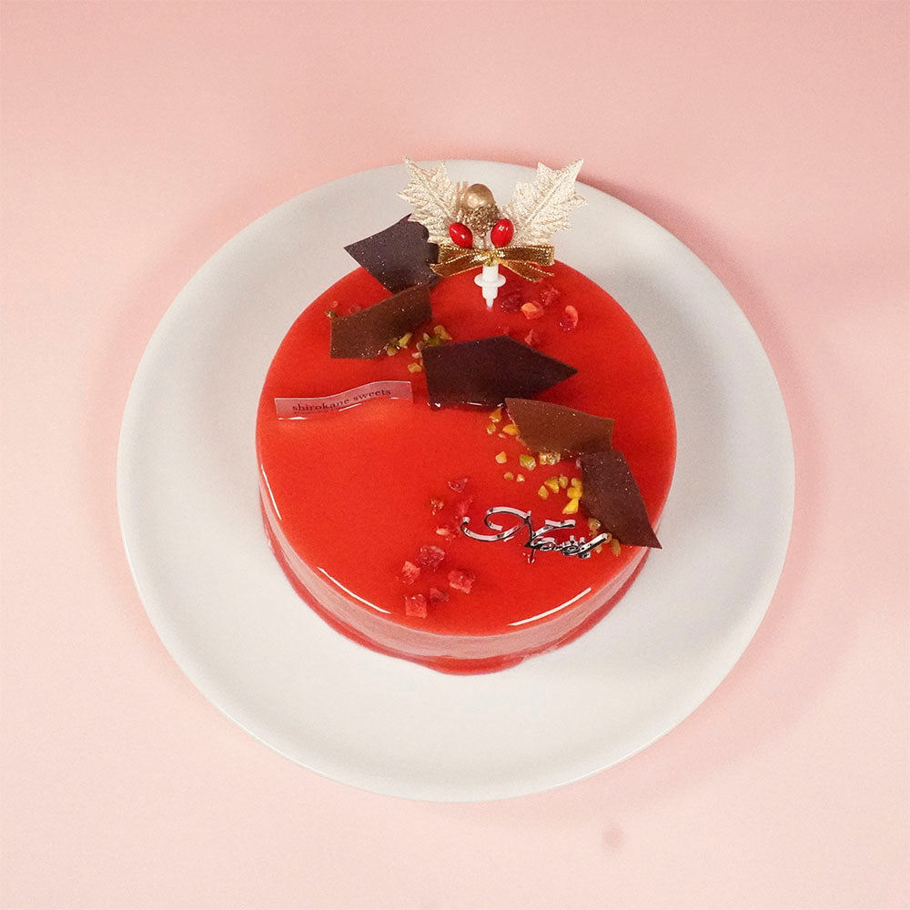 X'mas)shirokane sweets TOKYO 情熱の赤と酸味を楽しむ白金プレミアムミロワール(フランボワーズ) クリスマス 5号
