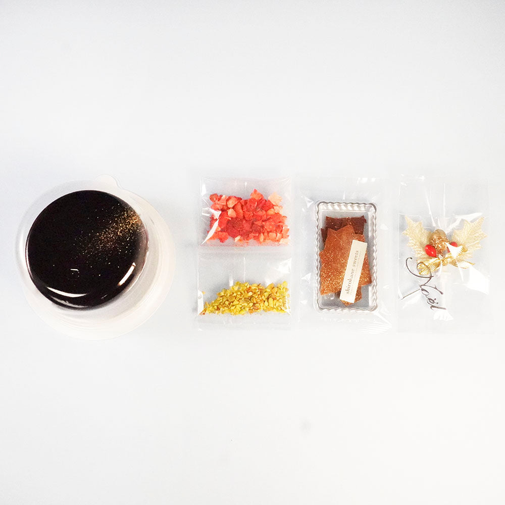 Xmas 2人用ペアホールケーキ 白金ミロワール(ショコラ)