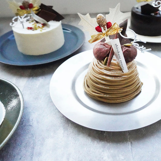 X'mas 2人用ペアホールケーキ 皇室献上栗 山江栗のモンブラン3号