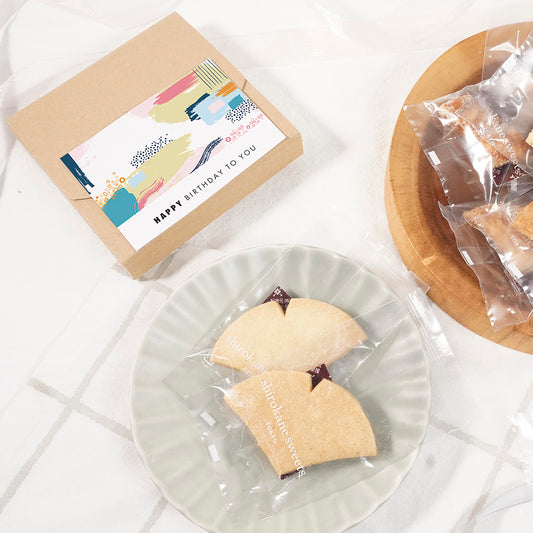 【送料無料、ポスト投函】shirokane sweets TOKYO platinum sabre/白金サブレ 4個/HAPPY BITHDAY シール付