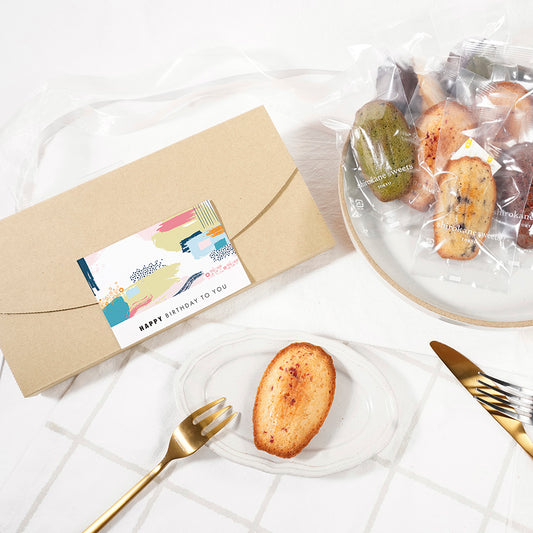 「送料無料」shirokane sweets TOKYO 白金マドレーヌ(ベリー) 4個入(ポスト投函・配送日時指定不可)/HAPPY BITHDAY シール付