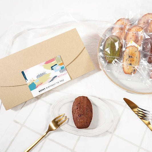 「送料無料」shirokane sweets TOKYO 白金マドレーヌ(ショコラ) 4個入(ポスト投函・配送日時指定不可)/HAPPY BITHDAY シール付