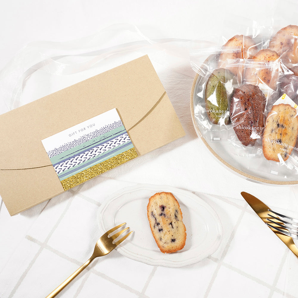 「送料無料」shirokane sweets TOKYO 白金マドレーヌ(ブルーベリー) 4個入(ポスト投函・配送日時指定不可)/GIFT FOR YOU シール付