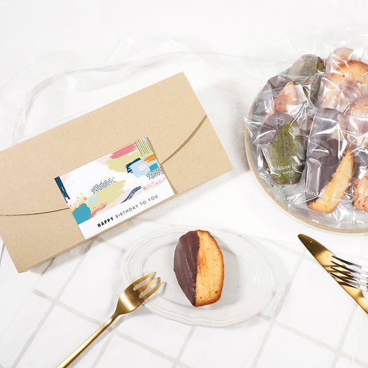 「送料無料」shirokane sweets TOKYO 白金ショコラマドレーヌ(プレーン) 4個入(ポスト投函・配送日時指定不可)/HAPPY BITHDAY シール付