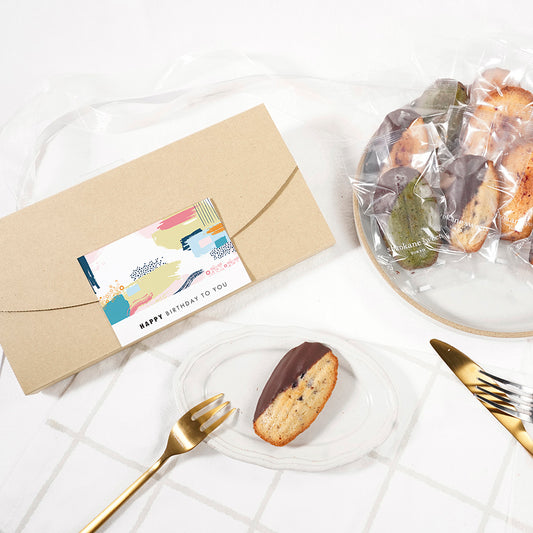 「送料無料」shirokane sweets TOKYO 白金ショコラマドレーヌ(ブルーベリー) 4個入(ポスト投函・配送日時指定不可)/HAPPY BITHDAY シール付