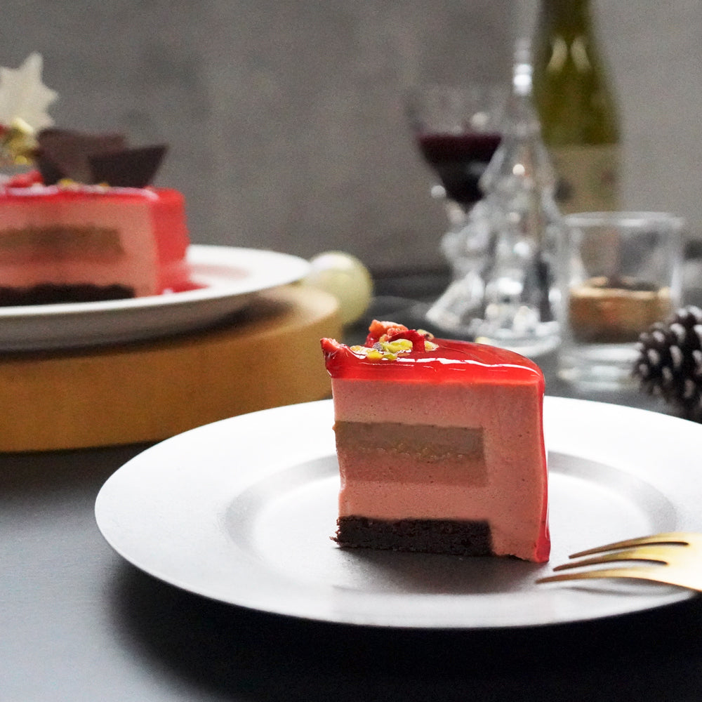 Xmas)2人用ペアホールケーキXmas 白金ミロワール(フランボワーズ)3号