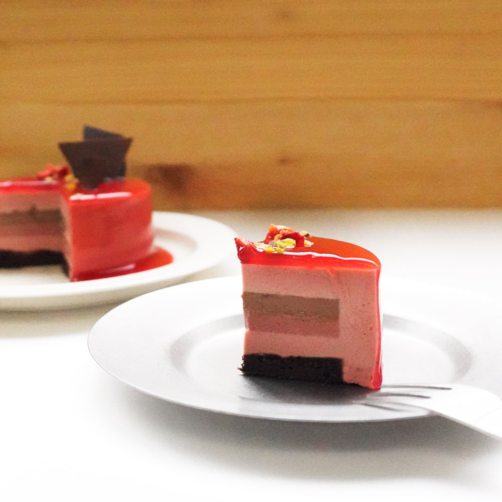 2人用ペアホールケーキ 白金ミロワール(フランボワーズ)3号