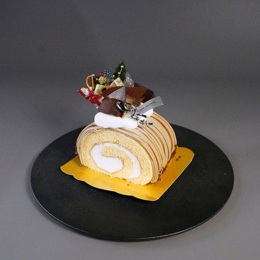 X'mas)皇室献上栗 山江栗の白金ブッシュドノエル ハーフ