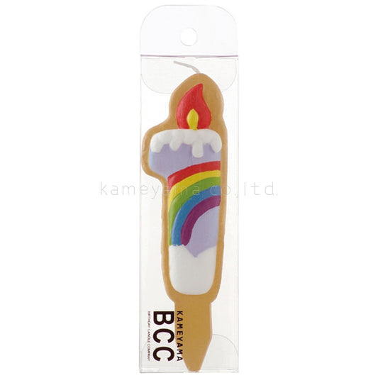 クッキーナンバーキャンドル1番レインボー