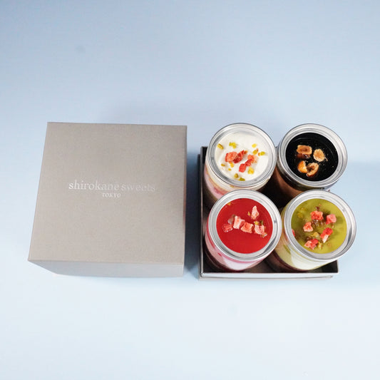 白金ムース&&ショート グラスケーキ4個入(ミロショコラ・ミロフランボ・ミロピスタ・フロマージュショート 各1種)