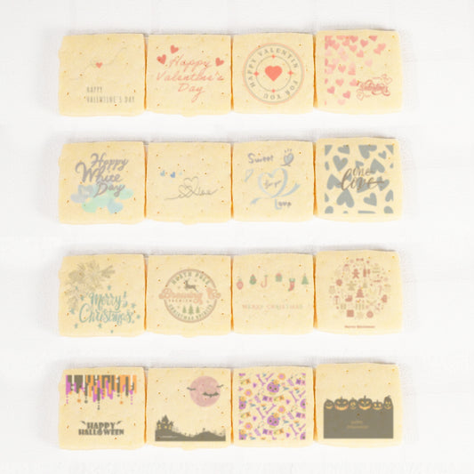 お祝いサブレ)気持ちを込めたイラストサブレを季節のイベントギフトに_4種4枚入