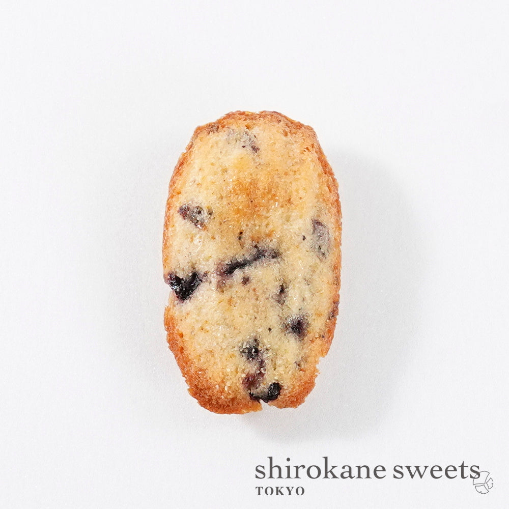 「送料無料」shirokane sweets TOKYO 白金マドレーヌ（ブルーベリー）　4個入（ポスト投函・配送日時指定不可）／HAPPY BITHDAY シール付